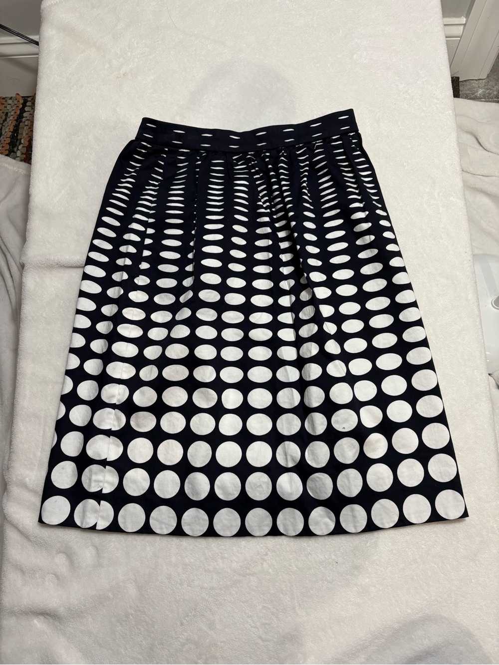 J. Crew Black and White Polka Dot A-Line Skirt